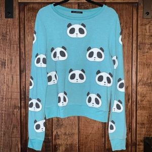 Wildfox Blue Panda Sweatshirt